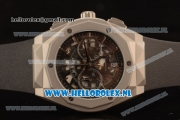 Hublot Classic Fusion Aerofusion Chronograph Orlinski Japanese Miyota OS20 Quartz Steel Case with Black Dial Stick Markers and Black Rubber Strap