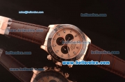 Rolex Daytona Automatic Full Rose Gold with PVD Bezel and Brown Leather Strap-7750 Coating