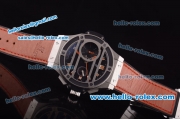 Hublot King Power Automatic Steel Case with Black Dial and Brown Rubber Strap