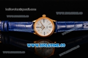 Rolex Cellini Time Asia 2813 Automatic Yellow Gold Case White Dial Blue Leather Strap and Stick/Roman Numeral Markers