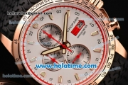 Chopard Mille Miglia Chrono Miyota Quartz Rose Gold Case with Black Rubber Bracelet White Dial and Stick Markers