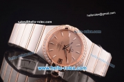 Omega Constellation Co-Axial Swiss ETA 2824 Automatic Steel Case with Rose Gold/Diamond Bezel and Rose Gold Dial-Rose Gold Stick Markers