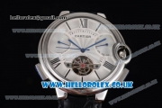 Cartier Ballon Bleu De Tourbillon Asia ST25 Automatic Steel Case with Silver Dial and Black Leather Strap