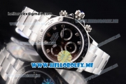 Rolex Daytona Clone Rolex 4130 Automatic Stainless Steel Case/Bracelet with Black Dial and Diamonds Markers (BP)