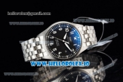 IWC Pilot's Watch Mark XVIII Miyota 9015 Automatic Steel Case Blue Dial With Arabic Numeral Markers Steel Bracelet