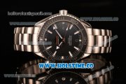 Omega Planet Ocean Clone 8500 Automatic Steel Case/Bracelet with Black Dial and White Stick Markers (EF)