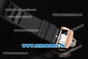 Richard Mille RM052 Miyota 9015 Automatic PVD/Rose Gold Case with Pink Skull Dial and PVD Bezel Black Rubber Strap