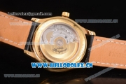 Longines Master Date Swiss ETA 2824 Automatic Yellow Gold Case with White Dial Black Leather Strap and Diamonds Markers