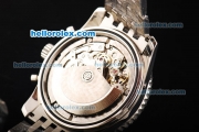 Breitling Montbrillant Swiss Valjoux 7750 Automatic Movement Full Steel with Silver Stick Markers and Silver Dial