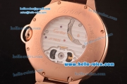 Cartier Ballon Bleu Tourbillon Seagull St8001 Tourbillon Manual Winding Rose Gold Case with White Dial