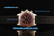 Breitling Chronomat B01 Chronograph Swiss Valjoux 7750 Automatic Movement Steel Case with Red Dial and Black Rubber Strap