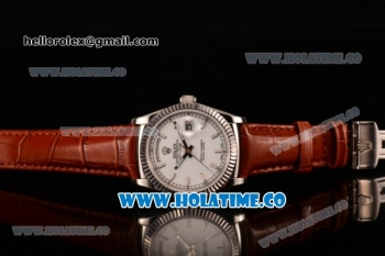 Rolex Day-Date Asia 2813/Swiss ETA 2836/Clone Rolex 3135 Automatic Steel Case with White Dial and Stick Markers (BP)