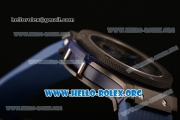 Hublot Big Bang Chronograph Swiss Valjoux 7750 Automatic PVD Case with Blue Dial and Blue Rubber Strap (YF)