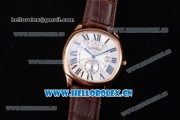 Cartier Drive de Cartier Asia ST16 Automatic Rose Gold Case with Silver Dial Roman Numeral Markers and Brown Leather Strap