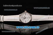 Rolex Cellini Time Asia 2813 Automatic Steel Case with White Dial White Leather Strap and Stick/Roman Numeral Markers