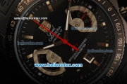 Tag Heuer Grand Carrera Calibre 17 Working Chronograph Full PVD Case with Black Dial and Rubber Strap