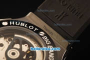 Hublot Big Bang Polo Gold Cup Chronograph Swiss Valjoux 7750 Automatic Movement Ceramic Case and Bezel with Black Dial and Black Rubber Strap-1:1 Original
