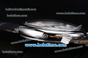 Cartier Ballon Bleu De 45MM Miyota Quartz Steel Case with White Dial and Black Leather Strap