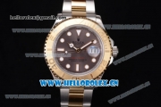 Rolex Yacht-Master 40 Clone Rolex 3135 Automatic Two Tone Case/Bracelet with Grey Dial and Dot Markers (BP)
