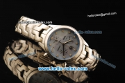 Tag Heuer Link Chronograph Quartz Movement Full Steel with Blue MOP Dial and Diamond Markers