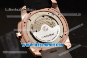 Cartier Calibre de Cartier Diver Swiss ETA 2824 Automatic Movement Rose Gold Black Dial and Roman Numeral Markers Rubber Strap (JF)
