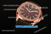 Patek Philippe Aquanaut Miyota 9015 Automatic Rose Gold Case with Coffee Dial and Arabic Numeral Markers (BP)