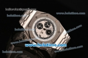 Audemars Piguet Royal Oak Offshore Chronograph Miyota OS10 Quartz Steel Case/Strap with Stick Markers White Dial