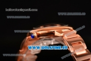 Cartier Rotonde De Miyota Quartz Rose Gold Case/Bracelet with Brown Dial and White Roman Numeral Markers