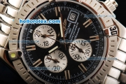 Breitling Chronomat Evolution Lady Quartz Movement Full Steel with Black Dial and Stick Markers