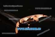 Patek Philippe Calatrava Miyota Quartz Rose Gold Case with Black Dial and Diamonds Markers