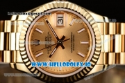 Rolex Datejust Swiss ETA 2671 Automatic Yellow Gold Case with Yellow Gold Dial Stick Markers and Yellow Gold Bracelet (BP)