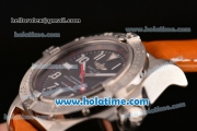 Breitling Avenger Seawolf Swiss ETA 2836 Automatic Stainless Steel Case with Orange Leather Bracelet Black Dial and Numeral Markers