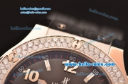 Hublot Big Bang Chronograph Swiss Valjoux 7750-SHG-CHG Automatic Steel Case with Diamond Bezel and Black Dial 1:1 Original