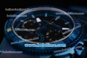 Ulysse Nardin Marine Diver Chrono Miyota OS20 Quartz Blue PVD Case with Black Dial Blue Stick Markers and Blue Rubber Bracelet