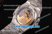 Patek Philippe Nautilus Miyota 9015 Automatic Full Steel with White Stick Markers and Black Dial