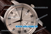 Mido Dorada Miyota Quartz Steel Case with Roman Numeral Markers and White Dial