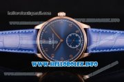 IWC Portuguese Asia 6497 Manual Winding Rose Gold Case with Blue Dial and Arbaic Numeral Markers