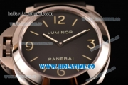 Panerai Luminor Base Destro Left Handed Dive Watch Pam 219 O Swiss ETA 6497 Manual Winding Steel Case with Black Dial Black Rubber Strap and Stick/Arabic Numeral Markers (H)