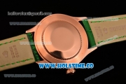 Rolex Cellini Time Asia 2813 Automatic Rose Gold Case with Green Dial and Stick/Roman Numeral Markers