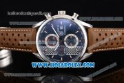 Tag Heuer Grand Calibre 16 Senna Special Edition Chrono Miyota Quartz Steel Case with Blue Dial and Stick Markers