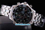 Omega Seamaster Professional Chronograph Quartz with Black Dial and Bezel