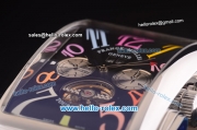 Franck Muller Long Island Tourbillon Automatic Movement Steel Case with Black Dial and Colorful Numeral Markers