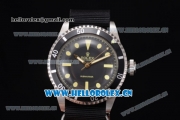 Rolex Submariner Vintage Asia 2813 Automatic Steel Case with Black Dial Black Nylon Strap and Dot Markers