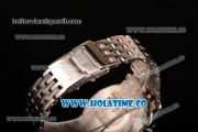 Breitling Montbrillant Chronograph Quartz Movement Silver Case with Beige Dial and Silver Stick Marker-SSband