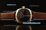 Panerai Radiomir Swiss ETA 6497 Manual Winding Steel Case with Black Dial and Brown Leather Strap-1:1 Original