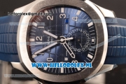 Patek Philippe Aquanaut Travel Time 9015 Auto Steel Case with Blue Dial and Blue Rubber Strap