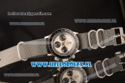 Rolex Daytona Vintage Chronograph OS20 Quartz Steel Case with White Dial and Grey Nylon Strap