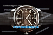 Patek Philippe Aquanaut Jumbo Miyota 9015 Automatic Steel Case Brown Dial With Arabic Numeral Markers Black Rubber Strap(ZF)