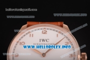 IWC Portuguese Asia 6497 Manual Winding Rose Gold Case with White Dial and Arbaic Numeral Markers