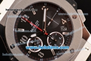 Hublot Big Bang Chrono Clone HUB4100 Automatic Steel Case with Black Rubber Strap and Black Dial - 1:1 Original